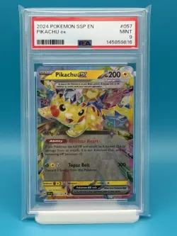 PSA 9 - 2024 POKEMON SSP EN PIKACHU EX #057 - Image 1