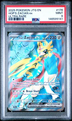 2025 POKEMON JTG EN-JOURNEY TOGETHER ULTRA RARE #176 HOP'S ZACIAN EX PSA 9 - Image 1