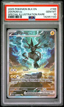 2025 POKEMON BLK EN-BLACK BOLT SPECIAL ILLUSTRATION RARE #166 ZEKROM EX PSA 10 - Image 1