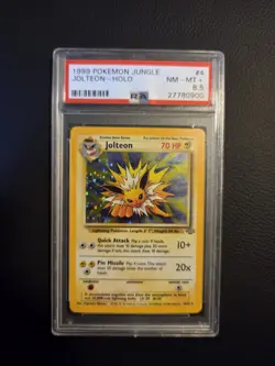 Pokemon TCG Jolteon 4/64 Jungle Holo Rare PSA 8.5 English 1999 - Image 1
