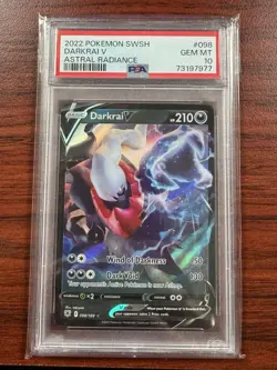 2022 Pokemon SWSH Darkrai V Astral Radiance #098/189 PSA Gem Mint 10 - Image 1