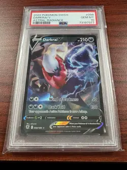 2022 Pokemon SWSH Darkrai V Astral Radiance #098/189 PSA Gem Mint 10 - Image 3