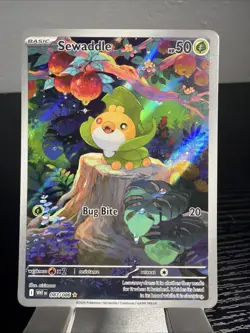 Sewaddle 087/086 Illustration Rare White Flare Pokemon Near Mint - Image 1