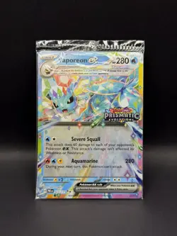 Vaporeon ex 023/131 STAMPED SEALED PRISMATIC EVOLUTIONS STAMP PROMO Pokemon Holo - Image 1