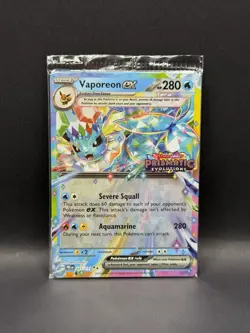 Vaporeon ex 023/131 STAMPED SEALED PRISMATIC EVOLUTIONS STAMP PROMO Pokemon Holo - Image 2