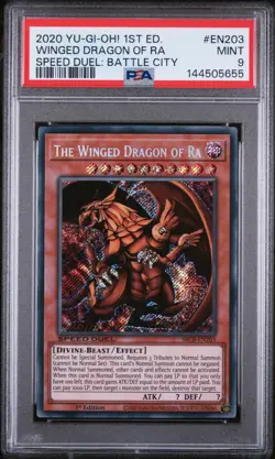 2020 YU-GI-OH! SPEED DUEL: BATTLE CITY BOX #EN203 THE WINGED DRAGON OF RA PSA 9 - Image 1
