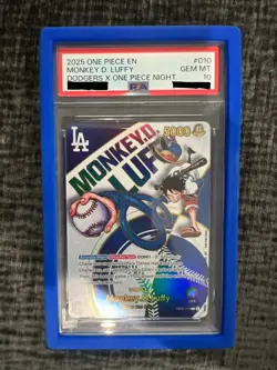 Monkey D. Luffy Dodgers x One Piece 2025 Night Series PSA 10 Gem MT #010 Leader - Image 1