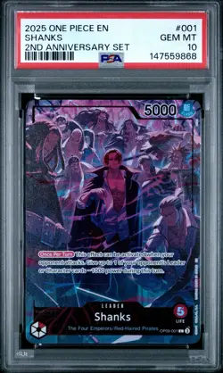 2025 ONE PIECE ENGLISH VERSION 2ND ANNIVERSARY SET #001 SHANKS PSA 10 - Image 1