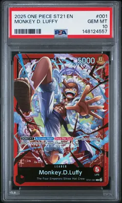 2025 ONE PIECE STARTER DECK ST21-EX GEAR 5 #001 MONKEY D. LUFFY PSA 10 - Image 1
