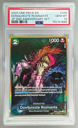 150151689 Donquixote Rosinante 2025 One Piece 2nd Anniversary #OP05-030 PSA 10 - Image 1