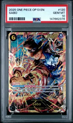 2025 ONE PIECE OP13-CARRYING ON HIS WILL #120 SABO PSA 10 - Image 1