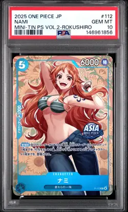 2025 ONE PIECE JAPANESE MINI-TIN PACK SET VOL.2 KOUSHI ROKUSHIRO NAMI PSA 10 - Image 1