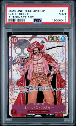 2024 One Piece OP09 Japanese Gol D. Roger Alternate Art #118 PSA 9 Mint - Image 1