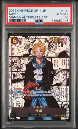 2025 ONE PIECE JAPANESE OP13-CARRYING ON HIS WILL #120 SABO PSA 10 - Image 1