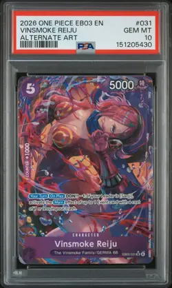2O26 NE PIECE EB03-EXTRA BOOSTER -ONE PIECE HEROINES ED- VINSMOKE REIJU PSA 10 - Image 1