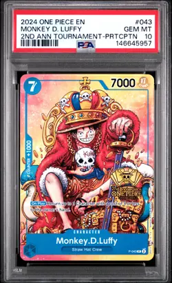 2024 ONE PIECE PROMOS #043 MONKEY D. LUFFY PSA 10 - Image 1