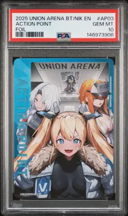 Union Arena TCG Nikke Goddess Victory Action Point Foil Alt Holo PSA 10 Gem Mint - Image 1