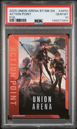 Union Arena TCG Nikke Goddess Victory Action Point Foil Alt Holo PSA 10 Gem Mint - Image 1