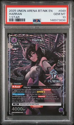 Union Arena TCG Harran Alt Art Holo PSA 10 Gem Mint Nikke Goddess - Image 1