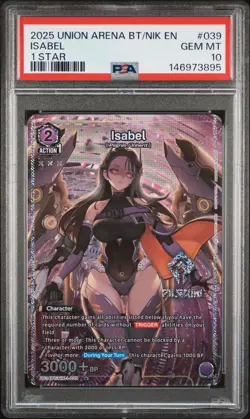 Union Arena TCG Isabel Alt Art Holo PSA 10 Gem Mint Nikke Goddess - Image 1