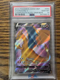 2020 Pokemon Swsh Bsp #050 Charizard V (PSA 10) Champions Path ETB - Image 1