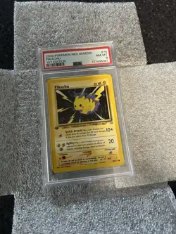 2000 Pokemon Pikachu #70 Neo Genesis 1st Edition PSA 8 - Image 1