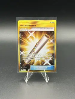 Pokemon TCG Wishful Baton 121/111 S&M: Crimson Invasion Secret Rare Card - Image 1