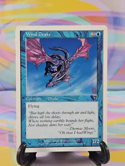 Magic the Gathering MTG Seventh Edition 2001 Card | Wind Drake 114/350 - Image 1
