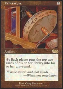Moderate Play, English MTG Regular Whetstone Urza's Saga Magic the Gathering - Image 1