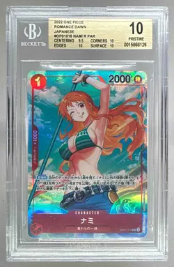 6126 Nami 2022 Japanese One Piece Romance Dawn #OP01-016 Alt Art BGS 10 - Image 1