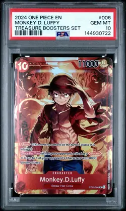 2024 ONE PIECE PROMOS TREASURE BOOSTERS SET #006 MONKEY D. LUFFY PSA 10 - Image 1
