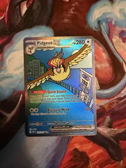 Pidgeot ex 225/197 Special Illustration Rare Obsidian Flames Pokemon Card NM - Image 1