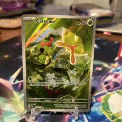 Pokemon TCG Caterpie Scarlet & Violet Holo Illustration Card 172/165 Rare - Image 1