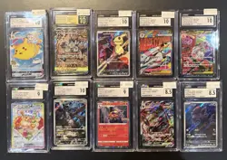 Lot Of (10) CGC Graded Pokemon Card Slabs Pristine Pikachu Charizard Umbreon SAR - Image 1