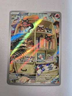 Pokemon TCG Litten Full Art Holo Card 167/162 Temporal Forces Illustration Rare - Image 1