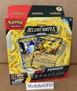 Pokemon Deluxe Battle Deck Zapdos ex Foil w/60 Card Deck Coin Box Set Sealed - Image 1