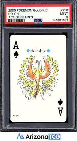 Pokemon 2000 Ho-Oh Ace Of Spades 250 Gold Playing Card Japanese PSA 9 - Image 1