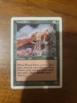 Wood Elves Starter 1999 Magic the Gathering MTG Card Vintage Rare Elf Mana Ramp - Image 1