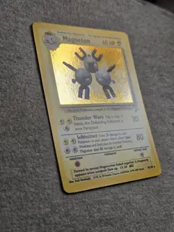 Magneton 9/130 Holo Base Set 2 Pokemon Card W/ SWIRL - Image 4