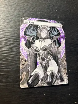 Sol Ring Dark Witch Hand Painted Altered Art Magic Gathering MTG Anime Demon - Image 4