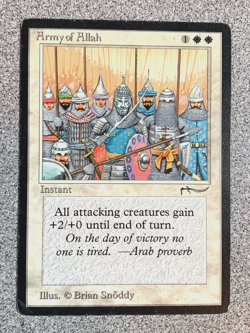 Arabian Nights ARMY OF ALLAH Dark mtg 1993 played BENT CORNER I combine ship - Image 1