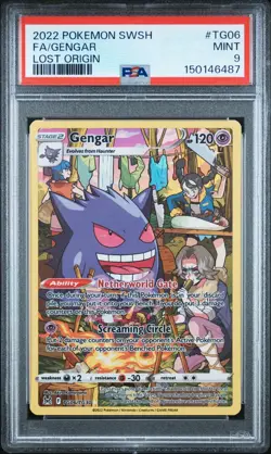 2022 POKEMON SWORD & SHIELD LOST ORIGIN #TG06 FULL ART/GENGAR PSA 9 - Image 1