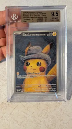 Pokemon Pikachu with Grey Felt Hat Van Gogh 085 Promo BGS 9.5 PSA 10 Equivalent - Image 1