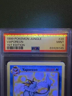 Vaporeon 1999 Pokemon Jungle 1st Edition Non-Holo 28/64 Rare PSA 9 MINT - Image 3