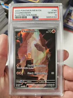 PSA 10 GEM MINT 2023 CHARMANDER 168/165 POKEMON MEW EN-151 ILLUSTRATION! SEE PIC - Image 3