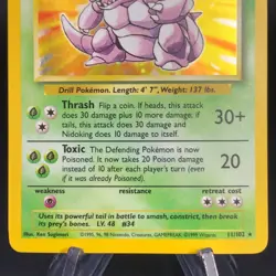 Pokemon Nidoking 11/102 - 1999 Base Set Holo Rare - NM Vintage WotC - Image 3