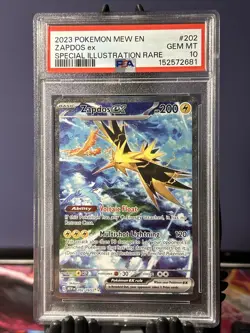 2023 POKEMON MEW EN-151 SPECIAL ILLUSTRATION RARE #202 ZAPDOS EX PSA 10 - Image 1