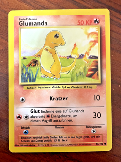 Pokemon TCG Charmander 46/102 (Glumanda) GERMAN 1999 Vintage - Image 1