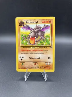 1999 Aerodactyl Fossil 1/62 Holo Rare Vintage Pokemon TCG Card MP - Image 1