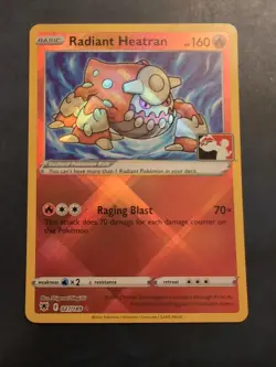 1x Pokemon Radiant Heatran Play Prize Pack Series 3 Stamped Lightly Played - Image 1